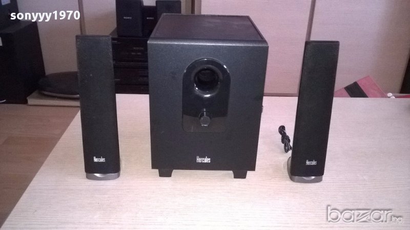 Hercules буфер с усилвател 24х22х17см и 2 колони 24см-от швеицария, снимка 1