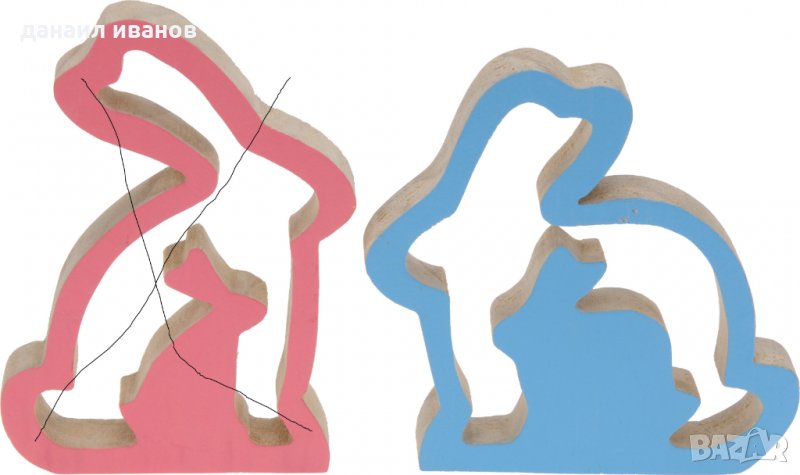  ФИГУРКА-великден-  зайо-цвят син , снимка 1