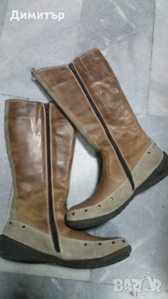 Дамски  ботуши с естествена кожа и велур, снимка 1