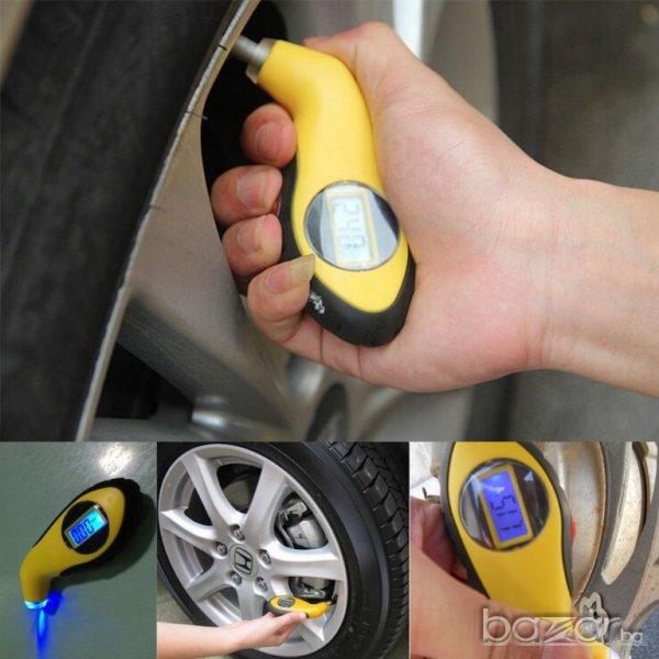 Електронен LCD манометър за измерване на налягането в гумите, снимка 1