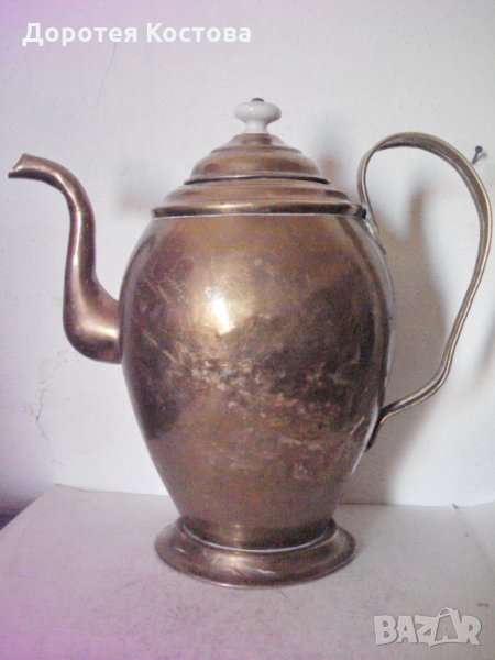Стар чайник от месинг, снимка 1