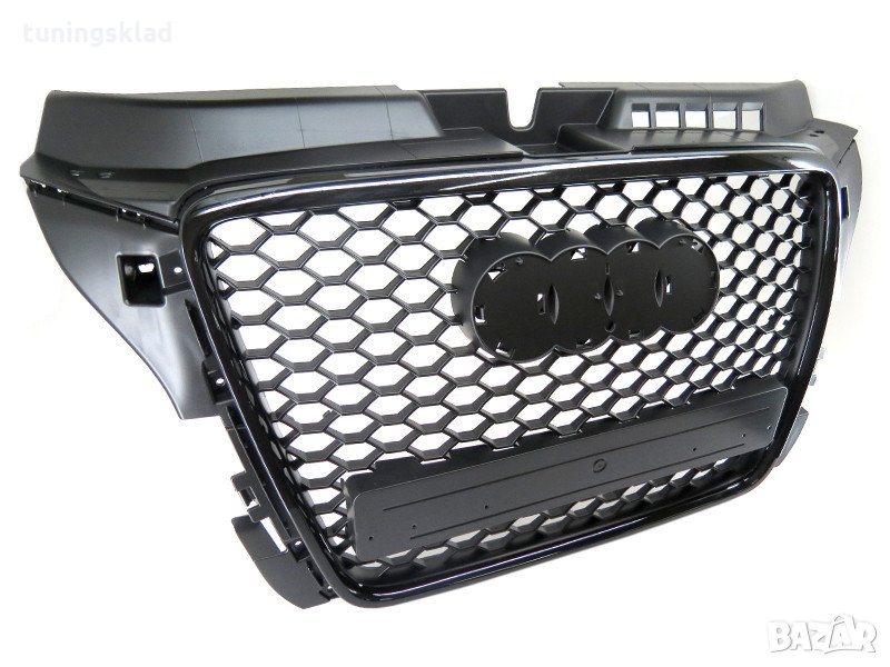 ЧЕРНА РЕШЕТКА ЗА AUDI A3 (2009-2011) ТИП RS БЕЗ ОТВОРИ ЗА ПАРКТРОНИК, снимка 1