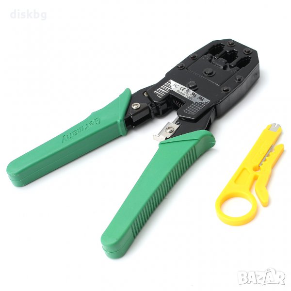 Нови клещи за кримпване на букси RJ45 за интернет и RJ11 за телефон + ножче , снимка 1