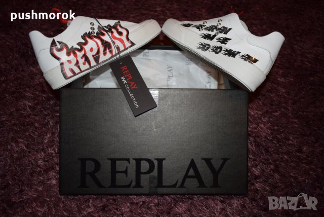 REPLAY Ava White Black Red, снимка 3 - Маратонки - 24726522