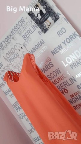 Рокля с прекрасен оранжев цвят, снимка 3 - Рокли - 26142084