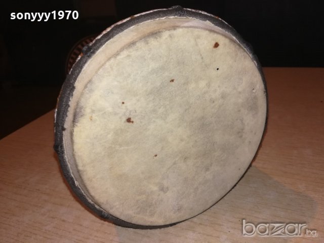 масивна тарамбука-дърво с резба-29х16см-внос швеицария, снимка 15 - Ударни инструменти - 21073552