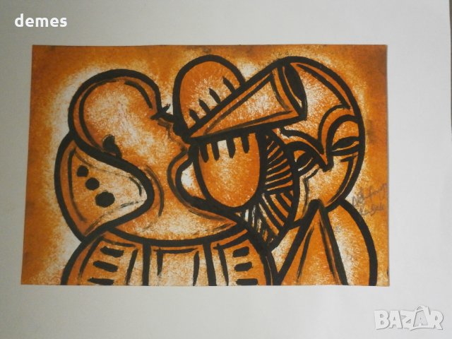 Децата на Африка-стилизирана картина с маслени бои