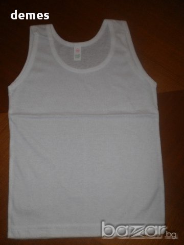 Детски бял потник, нов, размер 134, 128, 122 , снимка 3 - Детски тениски и потници - 8749999