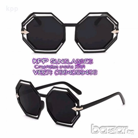 многоъгълни слънчеви очила черни н.326