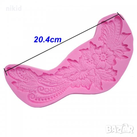 Големи плетени цветя дантела силиконов молд форма за украса декор торта фондан и шоколад и др., снимка 3 - Форми - 22011244