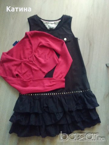 ZARA нова ефектна рокля/сукман в черно, снимка 6 - Детски рокли и поли - 20148819