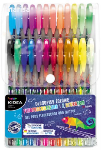 Цветни гел химикали Kidea Асорти, 24 цвята, Микс - 063345, снимка 1 - Ученически пособия, канцеларски материали - 22835653
