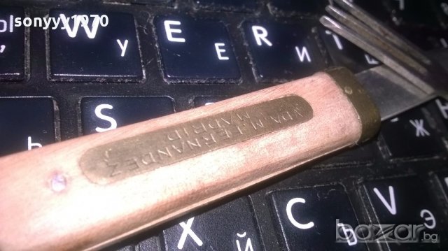 ретро комплект-нож+вилица-дърво/мед/месинг-25см, снимка 5 - Колекции - 19735643