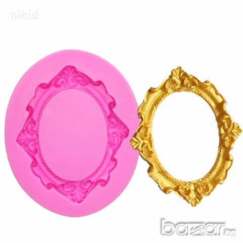 широк овал рамка силиконов молд форма украса торта фондан шоколад и др., снимка 3 - Форми - 20437752