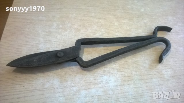 АНТИКА-стара ножица за ламарина-37х10см с извити дръжки, снимка 2 - Колекции - 23046833