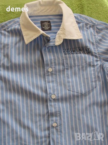  Синя риза с дълъг ръкав за момче Н&М размер 122, снимка 2 - Детски ризи - 24367497