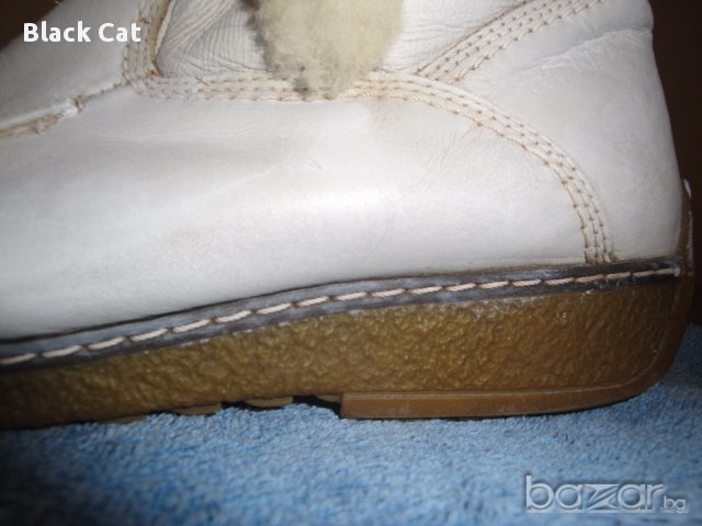 Бели кожени дамски ботуши (тип апрески) "Polaris" ("Поларис"), естествена кожа и агнешка вълна, боти, снимка 9 - Дамски ботуши - 16393998