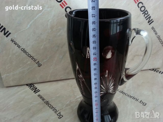 кристална кана цветен кристал, снимка 2 - Антикварни и старинни предмети - 25043935