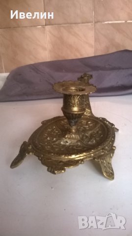 бронзов свещник, снимка 4 - Антикварни и старинни предмети - 23287558