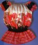 Блуза с цветя в червено., снимка 1 - Корсети, бюстиета, топове - 18583194