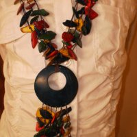  Екзотичен гердан от кокосов орех-многоцветен, варианти, снимка 11 - Колиета, медальони, синджири - 21309488