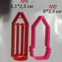 2 вида молив пластмасов резец форма фондан тесто бисквитки, снимка 1 - Форми - 26184515
