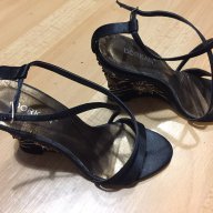 Дамски Обувки, сандали от сатен с бродерия, елегантни 36, снимка 3 - Сандали - 17966999