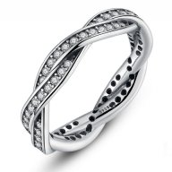 Сребърни стерлинги обеци  и пръстен Безкрайност, снимка 2 - Бижутерийни комплекти - 18127723
