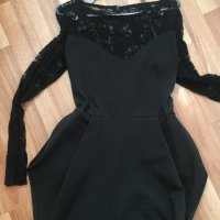 Стилна дамска черна рокля с дантелен гръб и дантелени ръкави, снимка 3 - Рокли - 23186607