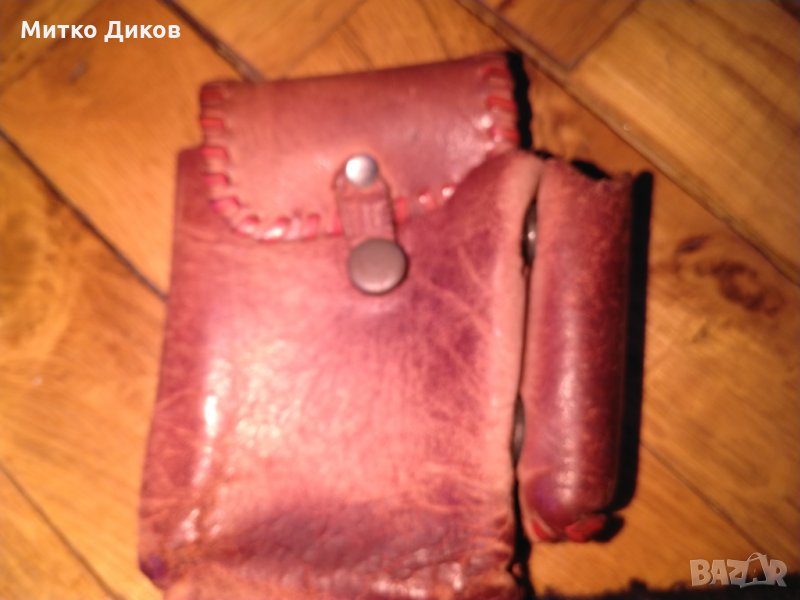 Калъвче за цигари и запалка от естествена кожа за колан, снимка 1
