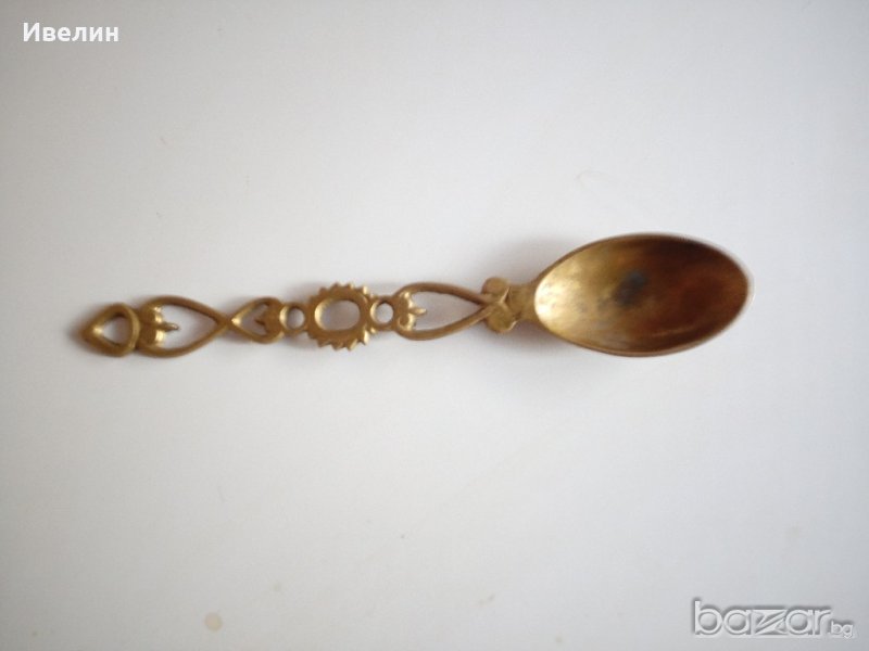 стара месингова лъжица, снимка 1