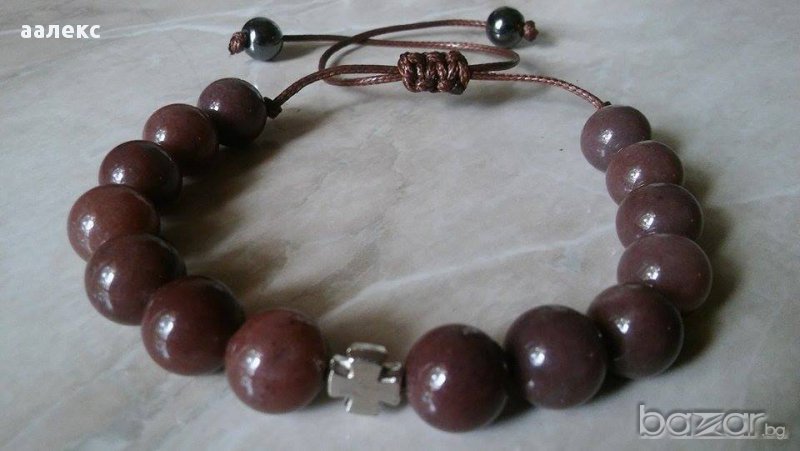 Ръчно изработена мъжка гривна Шамбала от естествени камъни, снимка 1