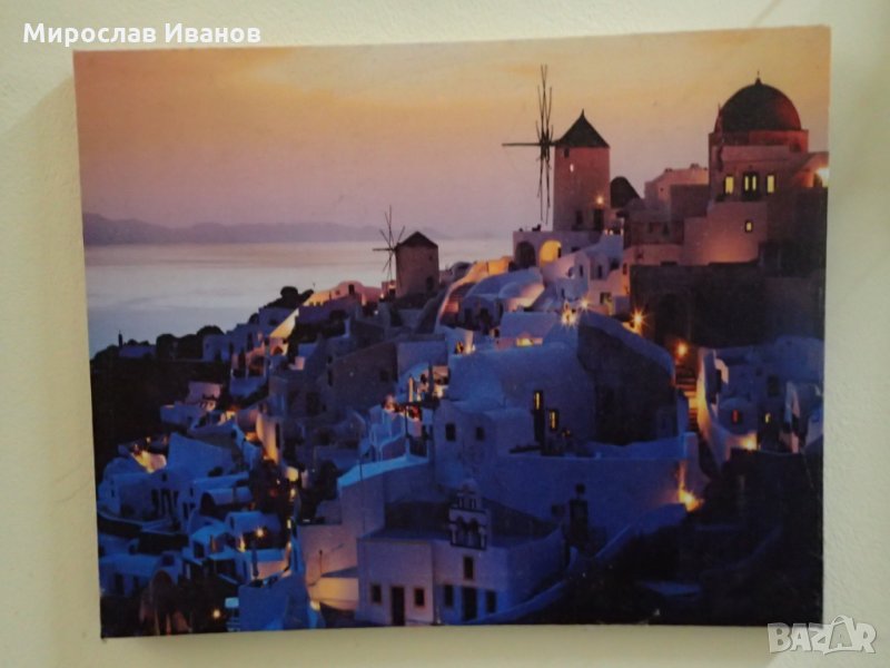 Санторини - картина пано пеизаж, снимка 1