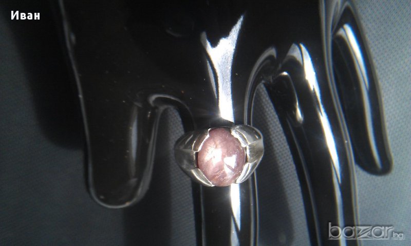 Сребърен пръстен със сапфир 9,8кт, снимка 1