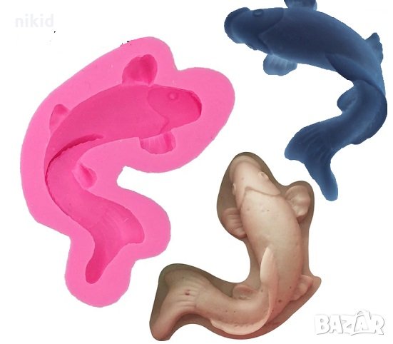 Извит Сом риба силиконов молд форма фондан шоколад гипс декор украса, снимка 1