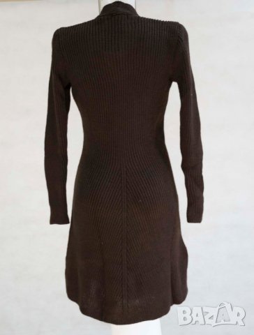 Зимна плетена тъмнокафява рокля марка Fobya - S/M/L, снимка 4 - Рокли - 23241236