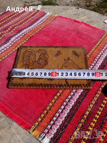 Стара пирографирана картина, снимка 3 - Антикварни и старинни предмети - 22754138