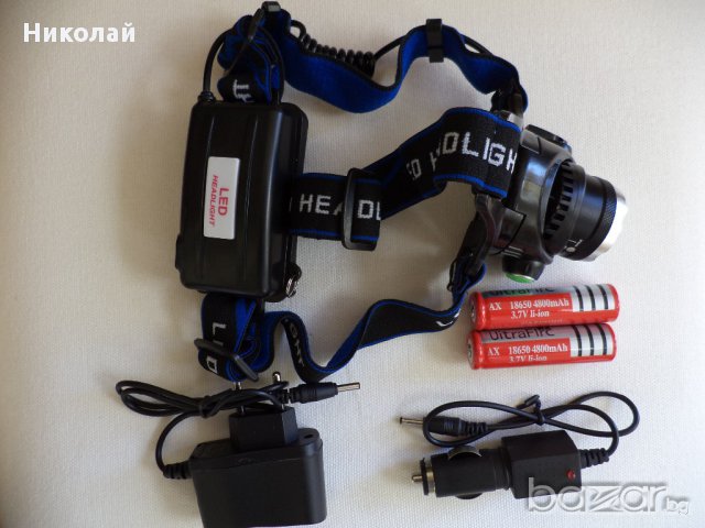 Акумулаторен челник Cree-Т6 с 2 бр. батерии, снимка 4 - Осветление - 12067514