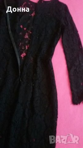 Черна рокля  от дантела на Tara jarmon , снимка 6 - Рокли - 22977163