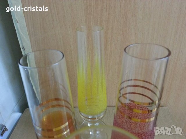 ретро стъклени цветни чаши , снимка 8 - Антикварни и старинни предмети - 25188609