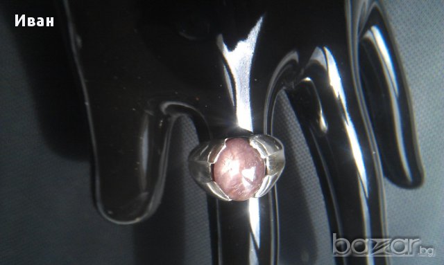 Сребърен пръстен със сапфир 9,8кт