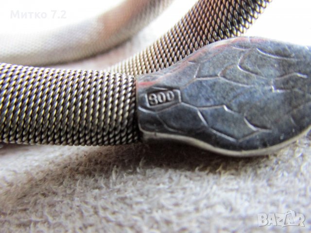 Стара сребърна гривна - змия, снимка 6 - Гривни - 21540847