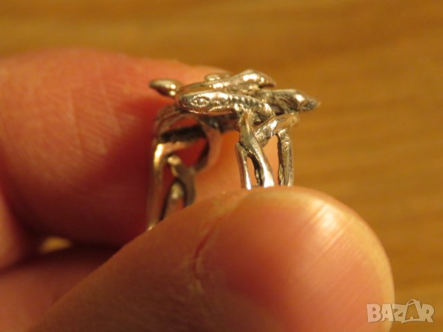 Стар Мъжки Сребърен пръстен - величествени змий моторджийски, мото аксесоари, мото екипировка, снимка 10 - Пръстени - 24325555