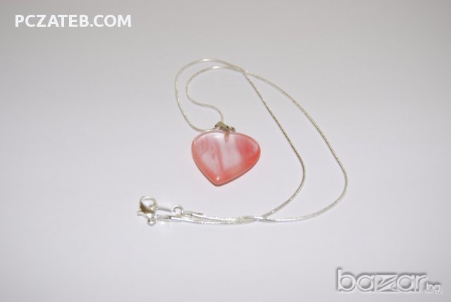 Ланче "Сърце" розов кварц, снимка 1 - Колиета, медальони, синджири - 13240926