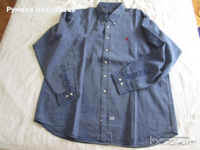мъжка риза - тип дънкова тъмно синя размер XL, снимка 1 - Ризи - 15509109