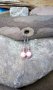 Обеци в цвят Бебешка пудра, розово и сребристи мъниста ., снимка 1 - Обеци - 24441315