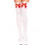 Дамски чорапи бели с червени панделки, снимка 1 - Бельо - 21170160