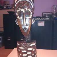 африканска маска-60х20х8см-масивна-дървена-от швеицария, снимка 6 - Антикварни и старинни предмети - 20932954