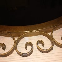 АНТИК-огледало 57см-ковано желязо-цвят злато-внос швеицария, снимка 11 - Антикварни и старинни предмети - 20291579