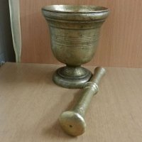 Стар български хаван хаванче бронз месинг , снимка 2 - Антикварни и старинни предмети - 26194339